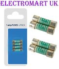 4 X 1A 1 AMP SHAVER ADAPTOR TOOTH BRUSH FUSE FUSES LENGTH 19MM