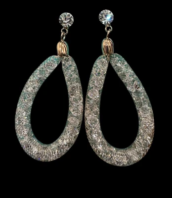 Капля обруч заявление серьги с кристаллами уникальный стиль - Изображение 1 из 3