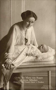 Noble monarquía ~ 1910 condesa Ina María de Ruppin con hijo esposa príncipe Oscar - Imagen 1 de 2