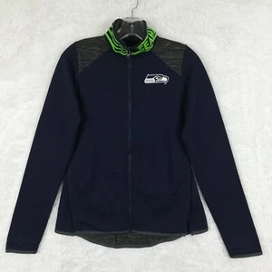 NFL Team Apparel Seattle Seahawks Girls Jacket Sweatshirt Full Zip Navy Blue 14 - Picture 1 of 13