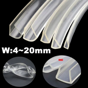 Silicone Rubber U Channel Seal Edge Trim Protection Clear Sealing Strip W:4~20mm - Picture 1 of 51