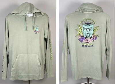 Ron Jon Surf Hoodie Men's Slim Fit XL Green Pullover Tiki Logo Cotton RVCA - Image 1 of 4