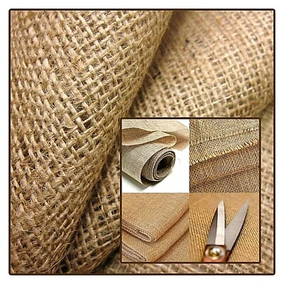 Hessian Fabric 40 Inch Wide Woven Natural Jute Burlap Garden Craft Upholstery - Image 1 of 2