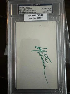 NATE BOWMAN d. 1984 PSA certified/slab auto signed 3x5 Knicks Braves 1964-71 - Picture 1 of 2