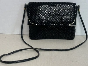 Vintage Black Mesh Purse Snap Closure 9” Damaged Strap - Picture 1 of 6