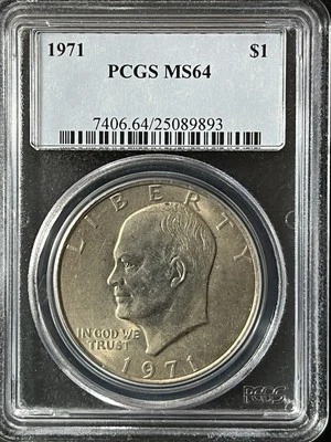 1971 Eisenhower  Dollar PCGS MS64  25089893 - Image 1 of 2