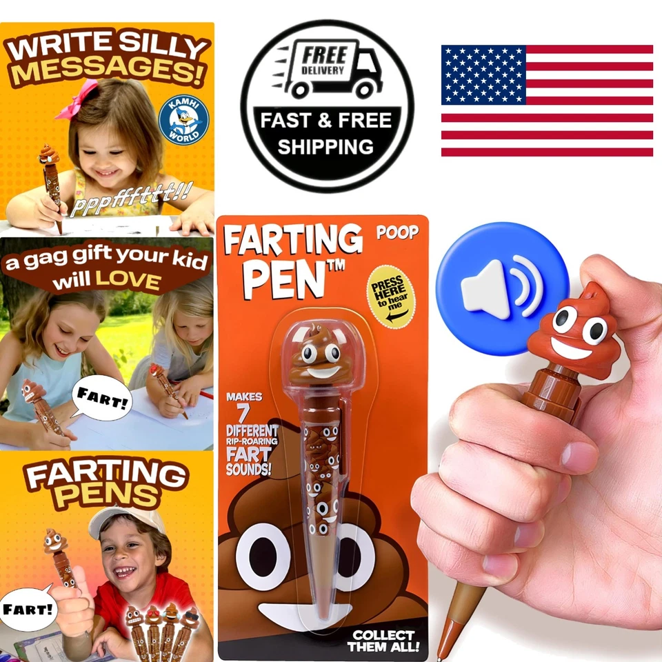 Talking Emoji Poop Pen Makes 7 Funny Fart Sounds The Funniest Farting Friend B11