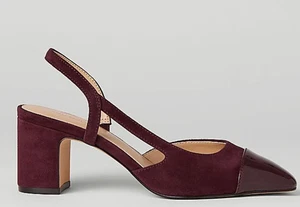 NEW $168 ANN TAYLOR RICH SUEDE CAP TOE SLINGBACK PUMPS HEELS SHOES 7 - Picture 1 of 2