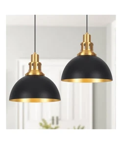 Schwarze Bauernhaus Dome Pendelleuchten, Vintage Industrie Pendelleuchte  - Bild 1 von 8