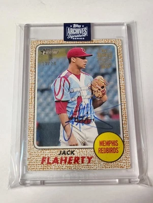 2020 Topps Archives Signature Auto 2017 Topps Heritage Minor Jack Flaherty 12/24 - Image 1 of 3