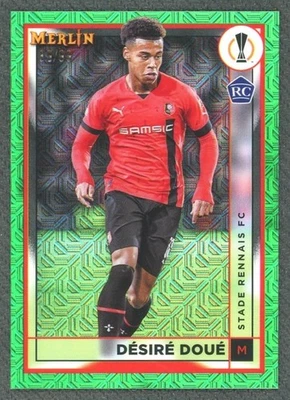 2022/23 Topps Merlin Desire Doue #133 Green Mojo Refractor /99 - Image 1 of 2