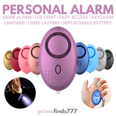 Safe Sound Personal Alarm Keychain With LED Light 140DB Emergency Women Defense - Image 1 of 4