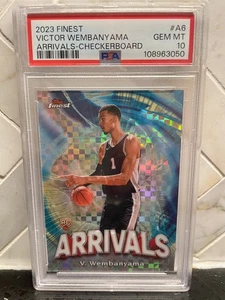 Tarjeta de novato 2023-24 Topps Finest Arrivals Checkerboard Victor Wembanyama #A6 PSA - Imagen 1 de 2