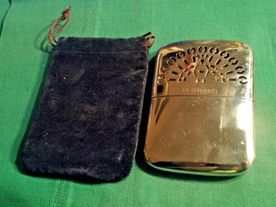 Peterson's Peacock Pocket Hand Warmer Made In Japan Chrome Vintage w/bag unused - Image 1 of 4