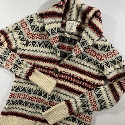 Cardigã Cambridge Dry Goods mistura de lã de cordeiro ilha justa suéter pequeno feriado - Imagem 1 de 4