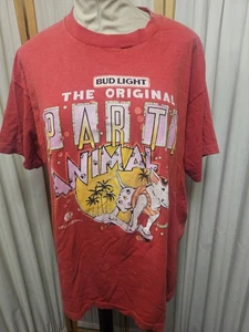 Vintage T-shirt Spuds McKenzie Bud Light The Original Party Animal XL Fruit Loom - Picture 1 of 5