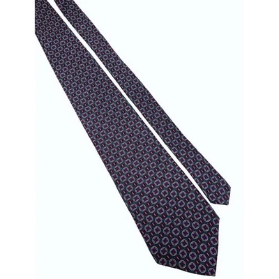 Corbata clásica Evan-Picone gris borgoña negro azul geométrica seda italiana Foto 1 de 4