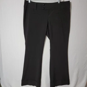 Halo Womens Dress Pants Sz 18 Two Button Front Closure Wide Leg Cuffed Black Y2K - Picture 1 of 12