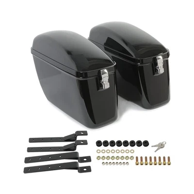 Bolsa de sillín rígida grande negra viva 60L maletero con soportes para motocicleta compatible... Foto 1 de 4