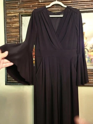 TAHARI WITCHY JUMPSUIT GOTH LOOK Halloween Black Size 8 NEW - Image 1 of 4