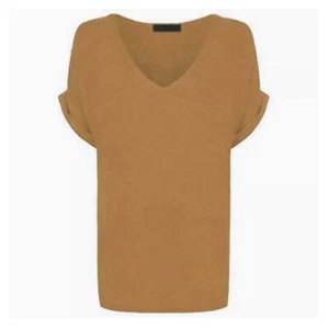 Women Fit Turn up Batwing Sleeve Oversized Baggy Loose T-Shirt Ladies V Neck Top - Picture 1 of 28