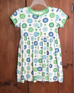 HANNA ANDERSSON White Blue & Green Daisy Flower Dress Girl's Size 120 US 6X-7 - Picture 1 of 8