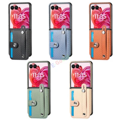 For Motorola Razr 50/50 Ultra Phone Case Leather Wallet Case Cover &Wristband - Image 1 of 4