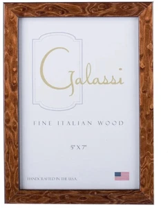 F. G. Galassi maßgefertigtes feines italienisches Holz braun Wurzelholz 23544 3,5"x5 #1 Verkäuferrahmen - Bild 1 von 1