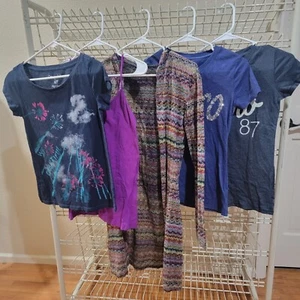 4 S, 1 L womens tops. cardigans and tees. aeropostle and maurices. purple/blue - Picture 1 of 9