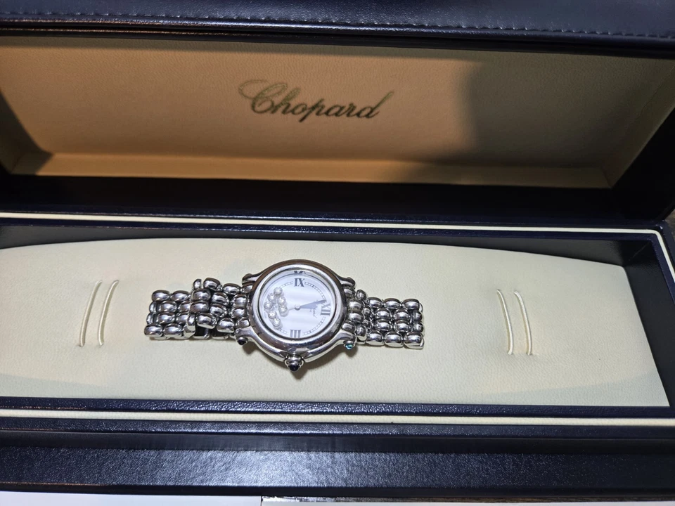 Reloj Chopard Happy Sport 7 Diamante Flotante Acero Inoxidable 32mm, Caja Original  Foto 1 de 4