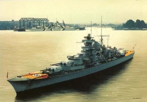 (b39) Prinz Eugen in Gotenhaven - Naval Art Postcard - Picture 1 of 1