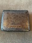 MICHAEL KORS METALLIC SILVER JET SET TRAVEL CARRY ALL CARD CASE LEATHER WALLET