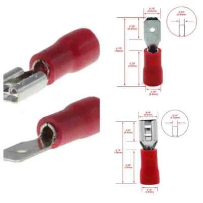 Wire Crimp Connectors500/50PCS Vinyl 4.8mm Female Male Spade Terminal Insulated - Image 1 of 4