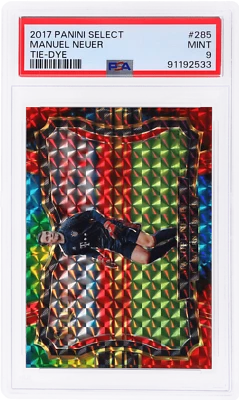 2017 Panini Select Manuel Neuer Tie Dye Prizm #285 /30 PSA 9 - Imagem 1 de 2