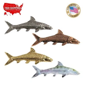 Large Pewter Bonefish Premium Fish Lapel Pin or Refrigerator Magnet, S037PR - Picture 1 of 9