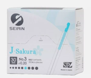 SEIRIN Acupuncture J type (Sakura) No.3 30mm 100 pieces needles - Picture 1 of 3