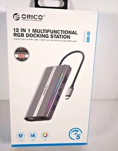 Station d'accueil Orico 12 en 1 multifonction RGB USB-C XDR-X2 neuve et scellée - Photo 1/6