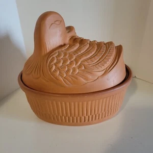 Casseruola vintage anatra terracotta rara nidificazione anatra forno cucito - Foto 1 di 8