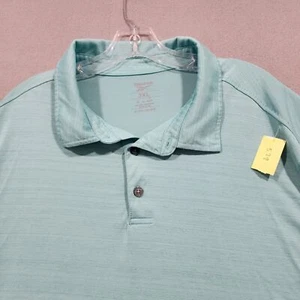 Reebok Shirt Mens 3XL Turquoise Solid Polo Reebok Speedwick Short Sleeve - Picture 1 of 15