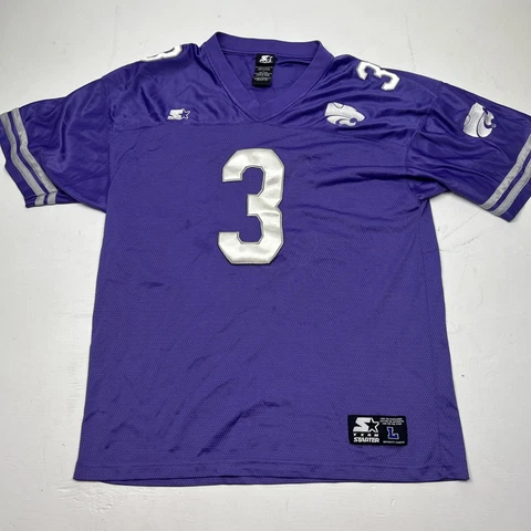 Starter Kansas K State Wildcats University Purple Gray Mens L Football Jersey 3 Cover