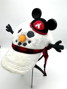 2019 Snowman Light Up Hat Disney Parks Cap Mickey Ears Adult Adjustable Works - Picture 1 of 11