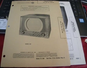 EMERSON TELEVISION RECEIVER MODELS: 650, 654 (SAMS PHOTOFACT 113-2) - Picture 1 of 2