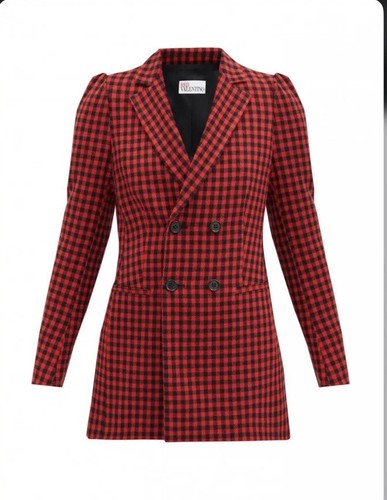 giacca blazer rosso valentino doppiopetto pied de poule check M IT44