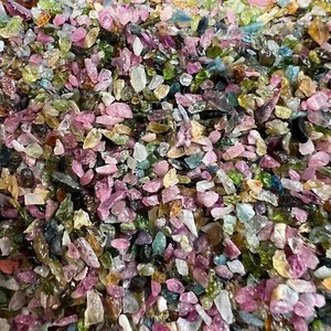 Bicolored Multicolored Tourmaline Crystal Chips (1 LB) Confetti Small Tiny - Picture 1 of 4