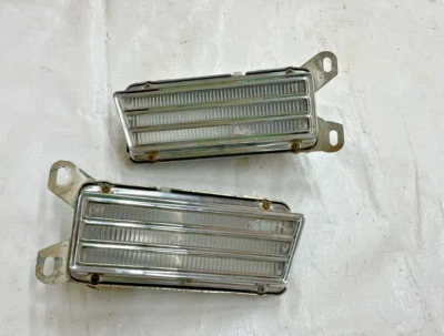1967-68 Cadillac Parking Lights Cornering Chrome Grill Clean Lens Lamps Housing - Image 1 of 4