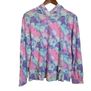 Lands End Girls XL 14 - 16 Cozy Top Galaxy Pattern Pastel Pullover NWOT - Picture 1 of 24