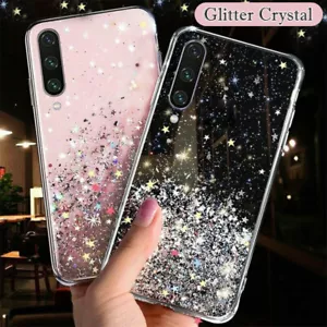 For Samsung Galaxy A20E A50 A40 A05 A25 Glitter Bling Clear TPU Phone Case Cover - Picture 1 of 16