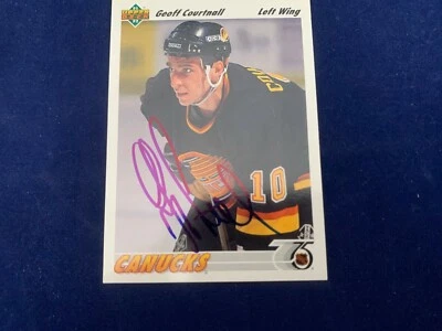 Geoff Courtnall Vancouver Canucks Hand Signed 1991 Upper Deck Hockey Card #467  - Image 1 of 4