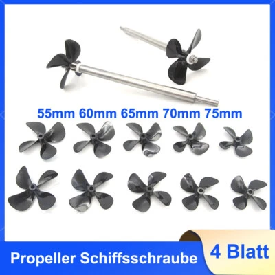 4 Blatt Nylon Kunststoff Propeller Schiffsschraube 55mm-75mm Für RC Boot Modell - Bild 1 von 4
