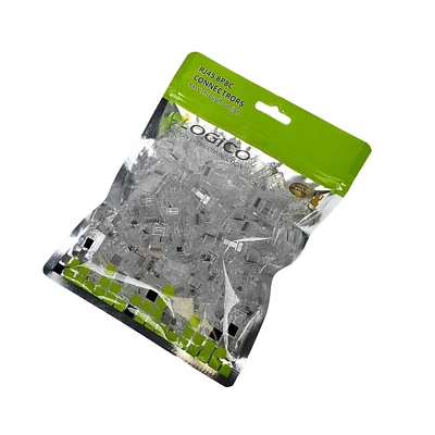 100 Cat6/Cat6a Extra Large RJ45 8P8C Pass Thru Modular Plug Unshielded Connector - Image 1 of 4